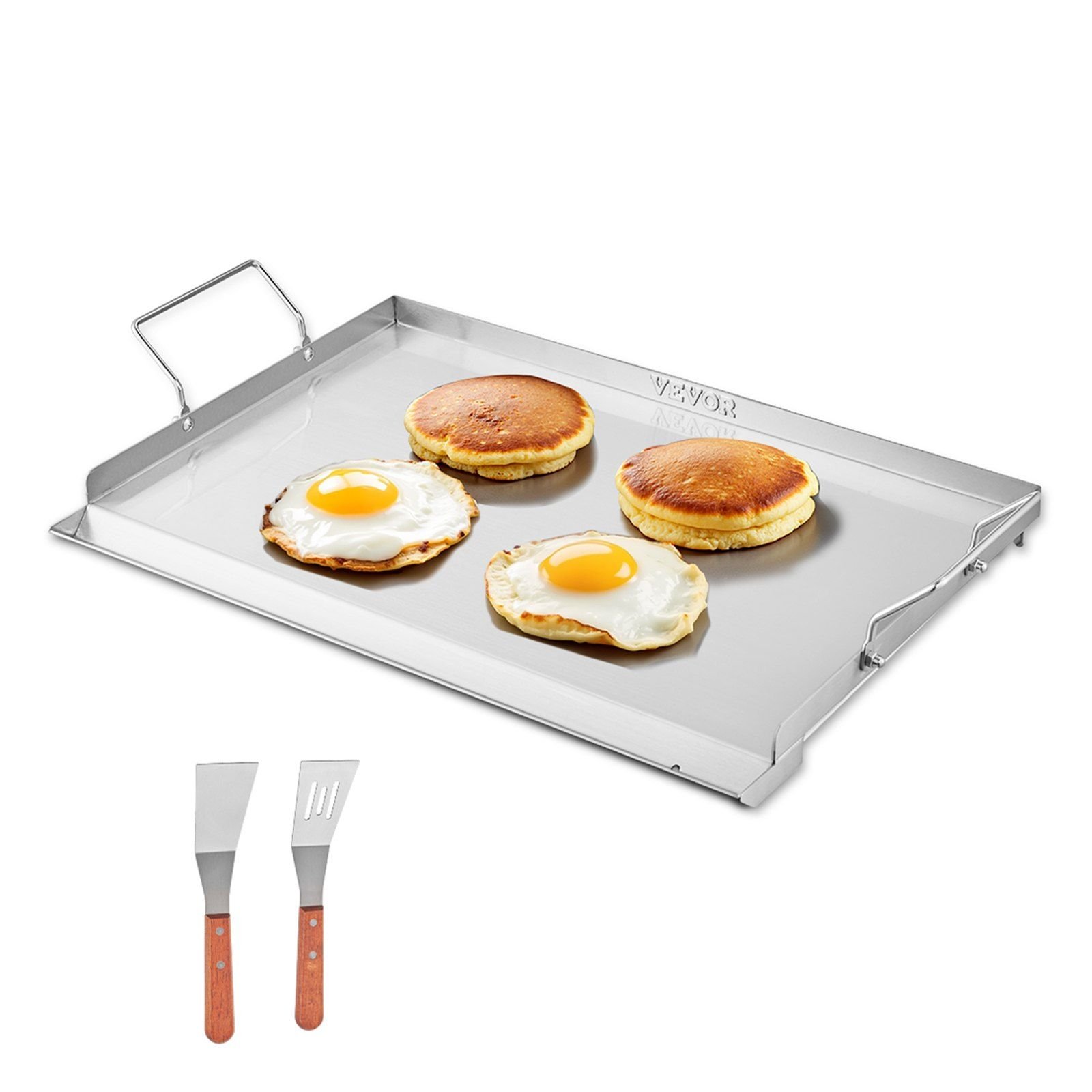 VEVOR Stainless Steel Griddle, 23x16 inch Universal Flat Top Rectangular Plate, Gas Grill Griddle for BBQ Grill, Teppanyaki