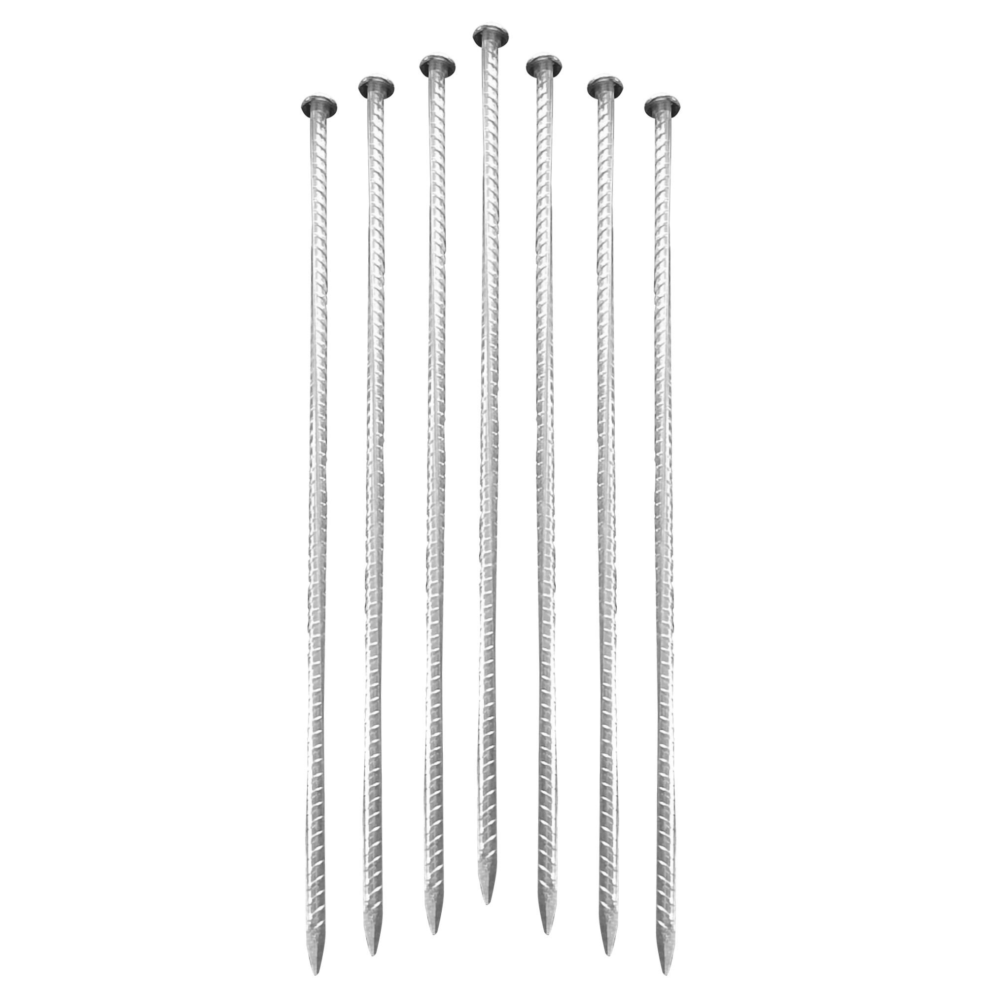 8PC 12inch Strong Fixation, Threaded Steel Ground Screws. Versatile for Pipe and Tent Fixing. Durable and Windproof.