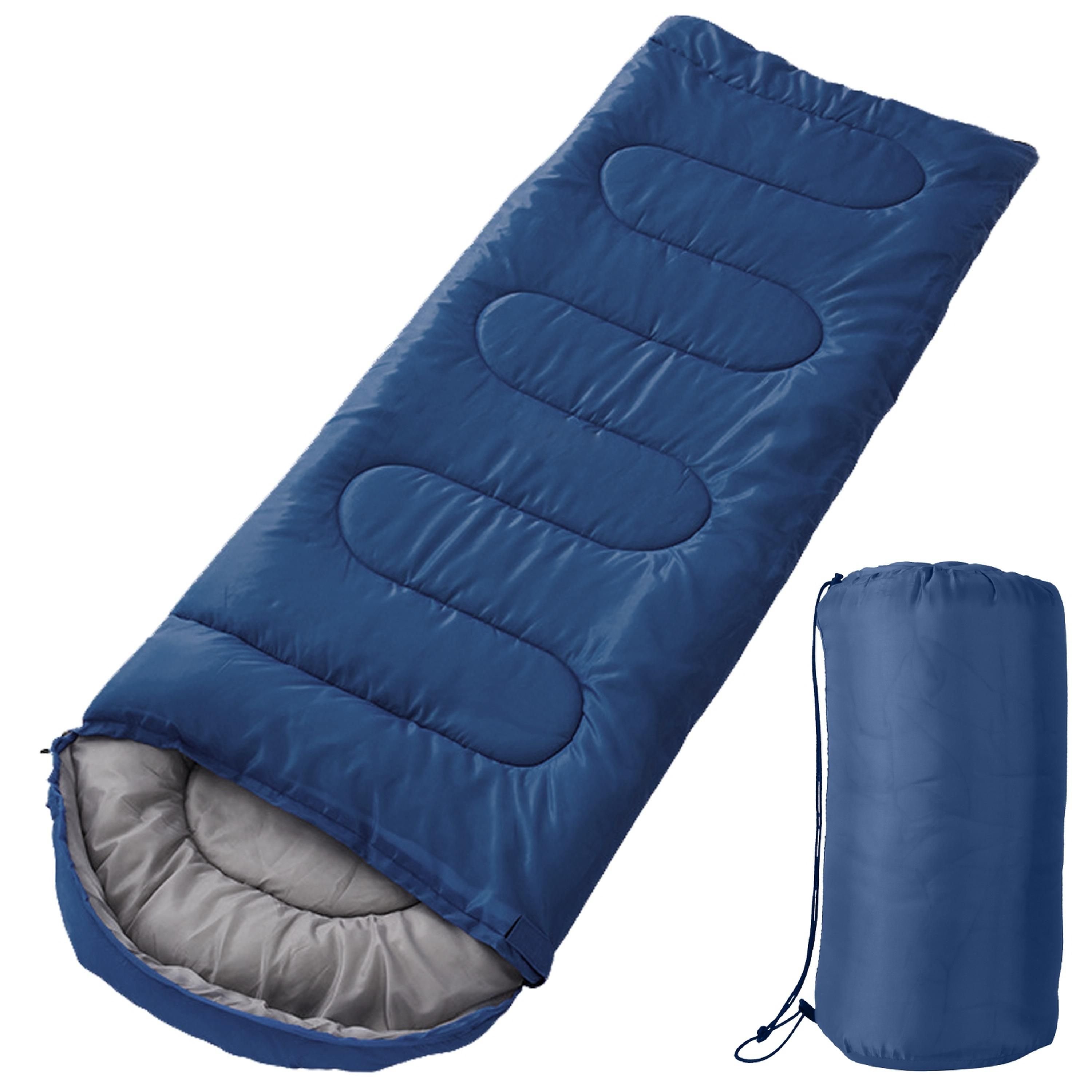 Camping Sleeping Bags for Adults Teens Moisture-Proof Hiking Sleep Bag with Carry Bag 32-50? for Spring Autumn Winter Seasons (Color: Navy Blue, size: One size)
