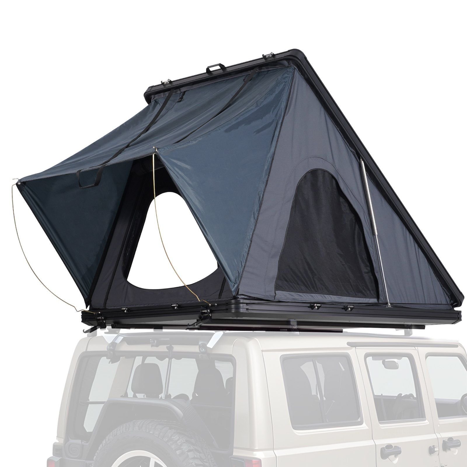 VEVOR Rooftop Tent Hard Shell, Naturnest Rooftop Tent Hardshell for 2-3 Person, Hard Shell Roof Top Tent with Telescopic Ladder Thick Mattress (Product Style: Triangle Type (Basic))